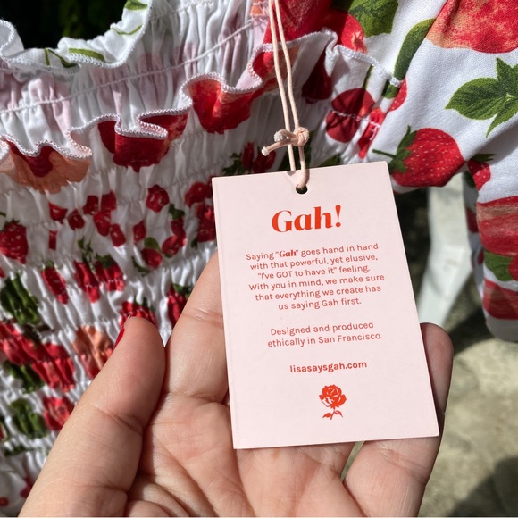 *SOLD* RARE NWT “Lisa Says Gah” Toni Fruit Print Smocked Bust Dress - Picture 10 of 16